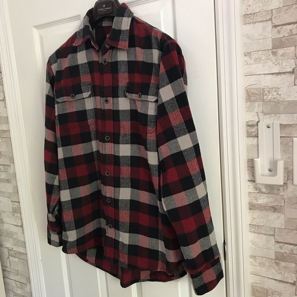 In Like-New JACHS Men’s Thick Heavy Flannel Button Down Shirt Size L - Picture 4 of 5